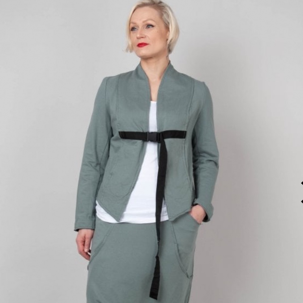 Studio B3 knit grey/green lagenlook jacket EU 44/46